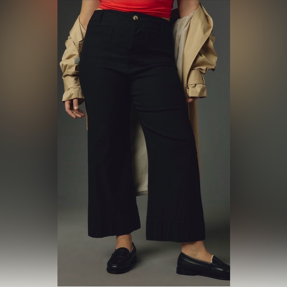 EUC Maeve (from Anthropologie) Colette Magic Fabric Crop Wide-Leg Pants, sz 22W
